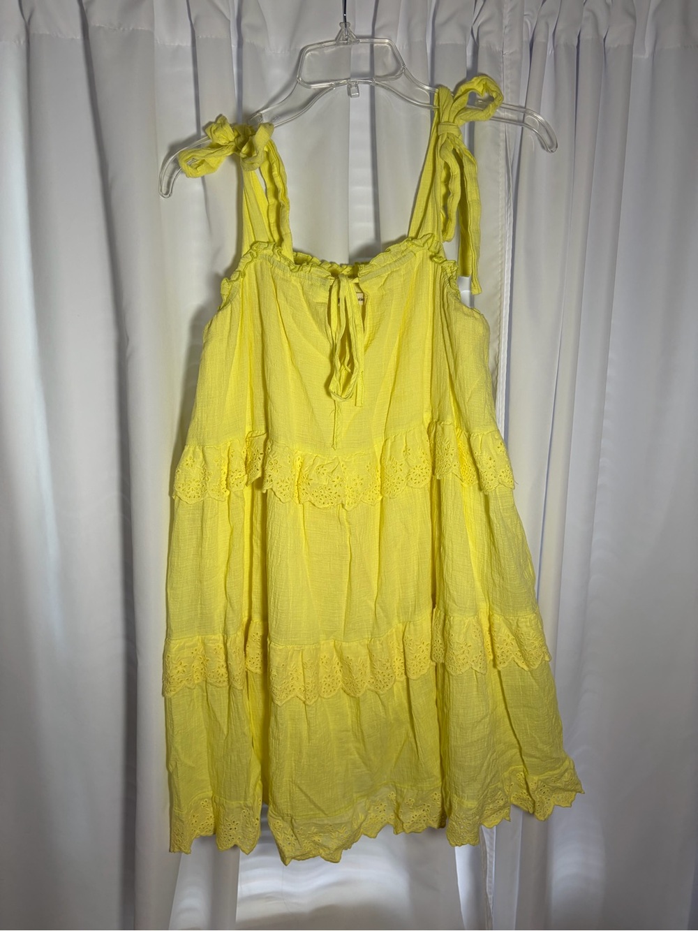 THE IMPECCABLE PIG Yellow Tiered Sundress size S